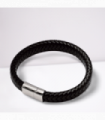 Men's Luxury Black Leather Bracelet