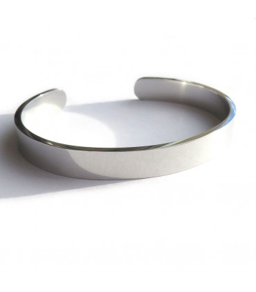 Men's Solid Stainless Steel Silver Bangle
