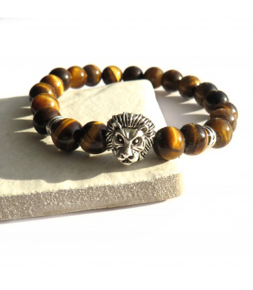 Men's Tigers Eye Lion Bracelet
