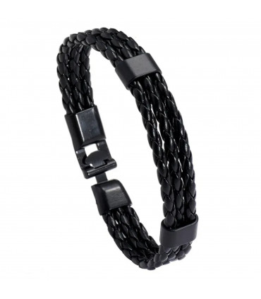 Mens Leather Clasp Bracelet