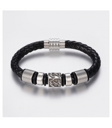 Mens Nautical Leather Bracelet