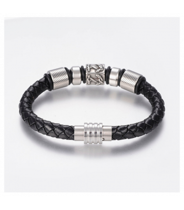 Mens Nautical Leather Bracelet