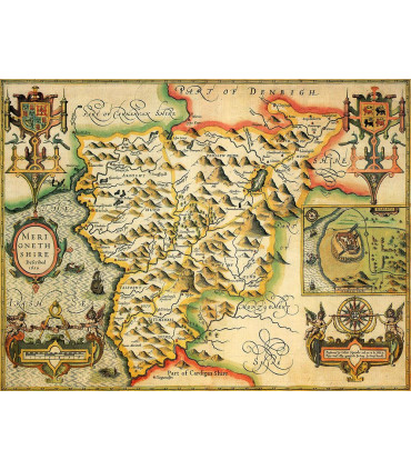 Merionethshire Historical Map 1000 Piece Jigsaw Puzzle (1610)