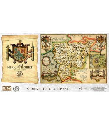 Merionethshire Historical Map 1000 Piece Jigsaw Puzzle (1610)