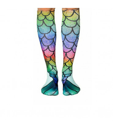 Mermaid Tail Print Women Girl Knee High Boot Socks[Design - 1]