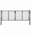 Mesh Garden Gate Galvanised Steel 289x100 cm Grey