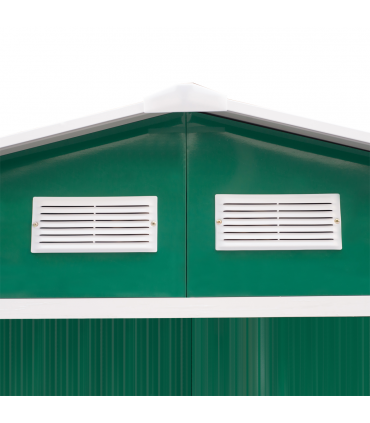 Metal 9x6 ft Garden Shed Storage Door Roof Building Container-Green