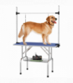 Metal Adjustable Dog Grooming Table Rubber Top 2 Safety Slings Mesh  Pawhut