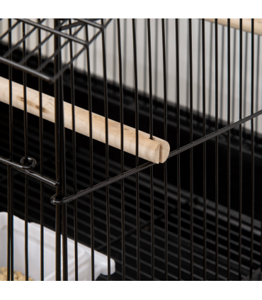 Pet Supplies Metal Bird Cage Black Steel Plastic 50.5L x 41W x 63H cm Cage