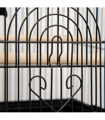 Pet Supplies Metal Bird Cage Black Steel Plastic 50.5L x 41W x 63H cm Cage