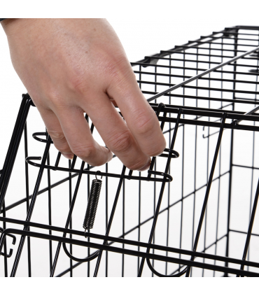 Metal Collapsible Car Dog Cage Transport Carrier Removable Tray 77 x 47 x 55cm