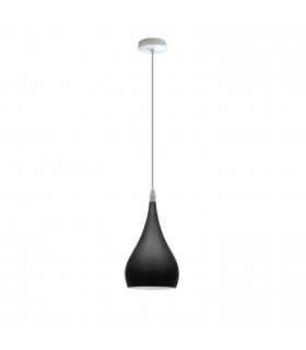 Ceiling lamp shade Metal E27 Black Teardrop Pendant Light 40cm Black