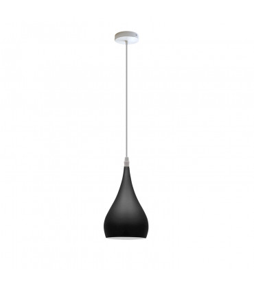 Ceiling lamp shade Metal E27 Black Teardrop Pendant Light 40cm Black