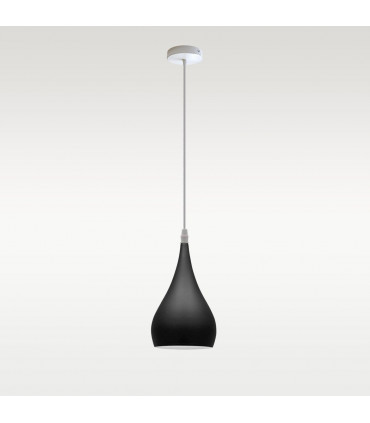 Ceiling lamp shade Metal E27 Black Teardrop Pendant Light 40cm Black