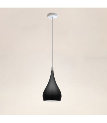 Ceiling lamp shade Metal E27 Black Teardrop Pendant Light 40cm Black