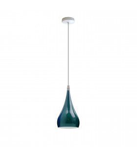 Teardrop Shaped Pendant Light Cyan Blue Metal E27 Modern Industrial 60W Bulb