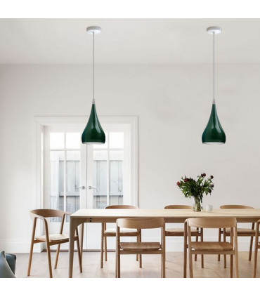 Ceiling lamp shade Metal Green Teardrop Pendant Light Modern Industrial Hanging