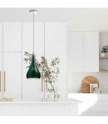 Teardrop Pendant Light Modern Industrial Hanging Fixture Metal E27 Green