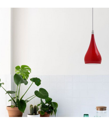 Pendant Light Metal E27 Red Teardrop 20x40x30cm Modern Industrial Hanging