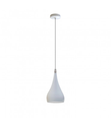 Pendant Light Teardrop White Metal E27 Modern Industrial Hanging Fixture