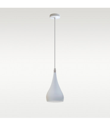 Pendant Light Teardrop White Metal E27 Modern Industrial Hanging Fixture