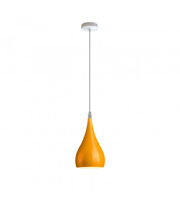 Teardrop Pendant Light Yellow Metal E27 Modern Industrial Hanging Fixture