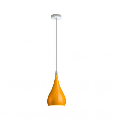 Metal Yellow Teardrop Pendant Light Modern Industrial Hanging Light Fixture