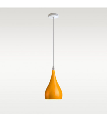 Metal Yellow Teardrop Pendant Light Modern Industrial Hanging Light Fixture