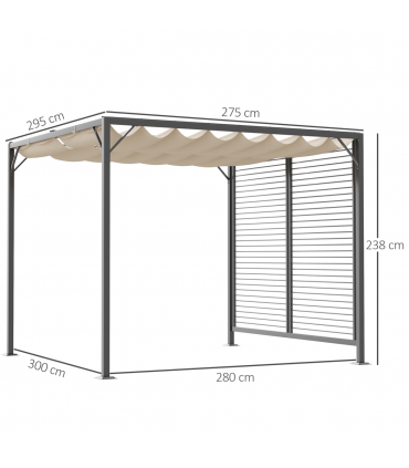 Metal Pergola Patio Sun Shelter Grape Tent Retractable Canopy UV Cut