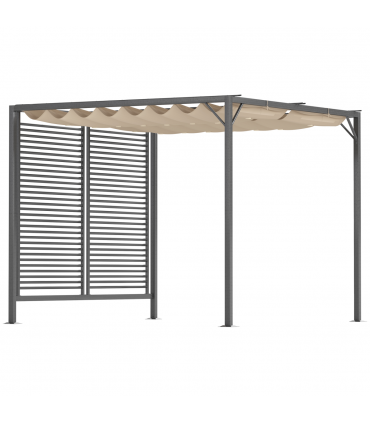 Metal Pergola Patio Sun Shelter Grape Tent Retractable Canopy UV Cut