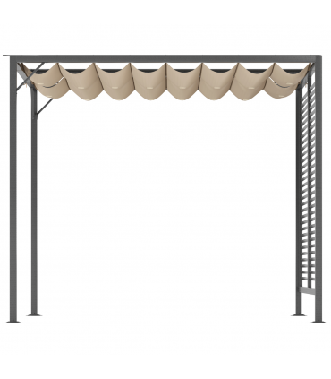 Metal Pergola Patio Sun Shelter Grape Tent Retractable Canopy UV Cut