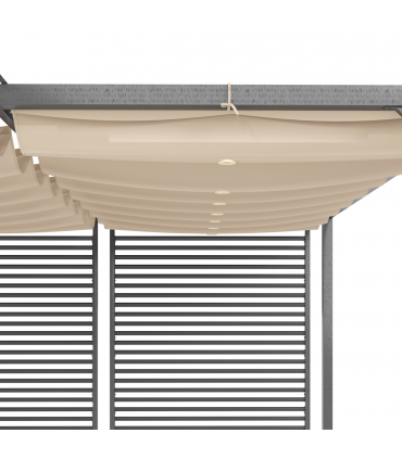 Metal Pergola Patio Sun Shelter Grape Tent Retractable Canopy UV Cut