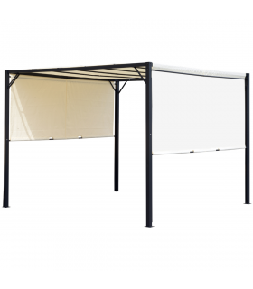Metal Pergola With Canopy Retractable Pergola Canopy 3x3x2.3m Cover Cream