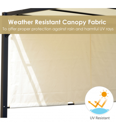 Metal Pergola With Canopy Retractable Pergola Canopy 3x3x2.3m Cover Cream