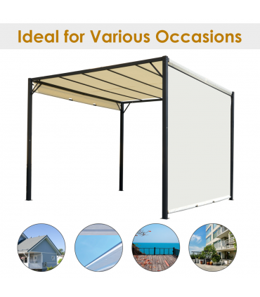 Metal Pergola With Canopy Retractable Pergola Canopy 3x3x2.3m Cover Cream