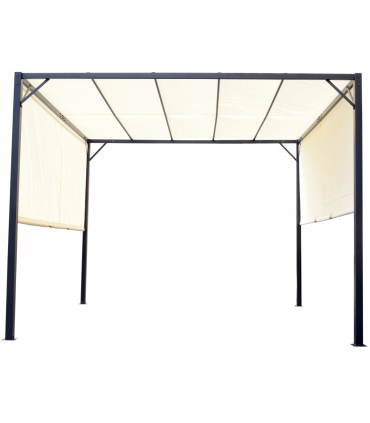 Metal Pergola With Canopy Retractable Pergola Canopy 3x3x2.3m Cover Cream