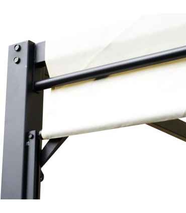 Metal Pergola With Canopy Retractable Pergola Canopy 3x3x2.3m Cover Cream