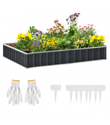 Metal Raised Garden Bed Steel Planter Box A Pairs of Glove 258cmx90cm