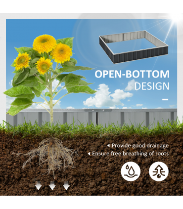 Metal Raised Garden Bed Steel Planter Box A Pairs of Glove 258cmx90cm