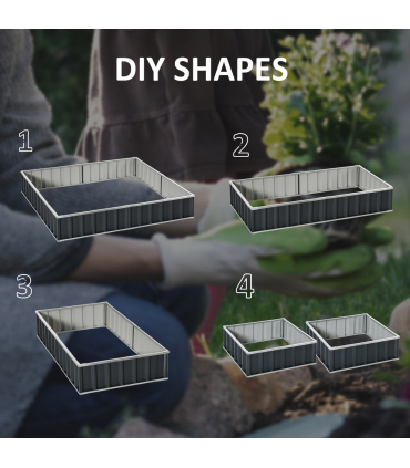 Metal Raised Garden Bed Steel Planter Box A Pairs of Glove 258cmx90cm