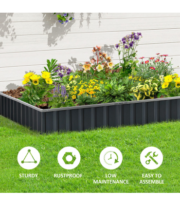 Metal Raised Garden Bed Steel Planter Box A Pairs of Glove 258cmx90cm