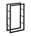 Metal Rust-Resistant Firewood Log Rack Black