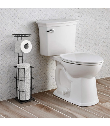 Vinsani Metal Toilet Roll Holder & Storage Black 1010101