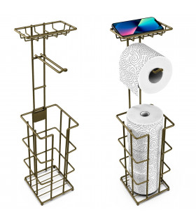 Vinsani Metal Toilet Roll Holder & Storage Bronze 1010104