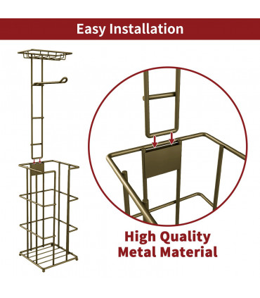 Vinsani Metal Toilet Roll Holder & Storage Bronze 1010104