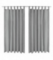 Micro-Satin Curtains 2 pcs with Loops 140x175 cm Grey