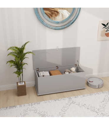 HOMCOM Storage Chest With Lid, 113L Storage Box, Grey