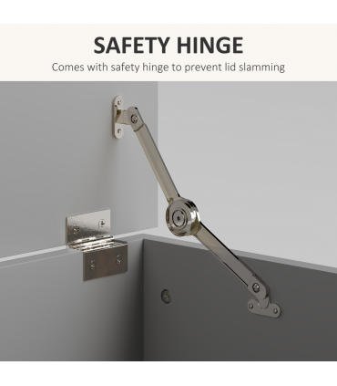 HOMCOM Storage Chest With Lid, 113L Storage Box, Grey