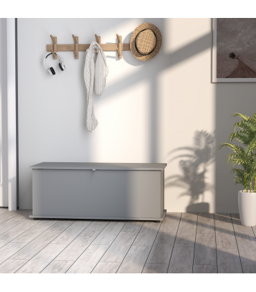 HOMCOM Storage Chest With Lid, 113L Storage Box, Grey