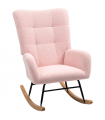 Comfort Rocking Chair - Teddy Fleece Upholstery & Supportive Design